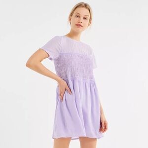 Urban outfitters cry baby crinkle smocked babydoll dress